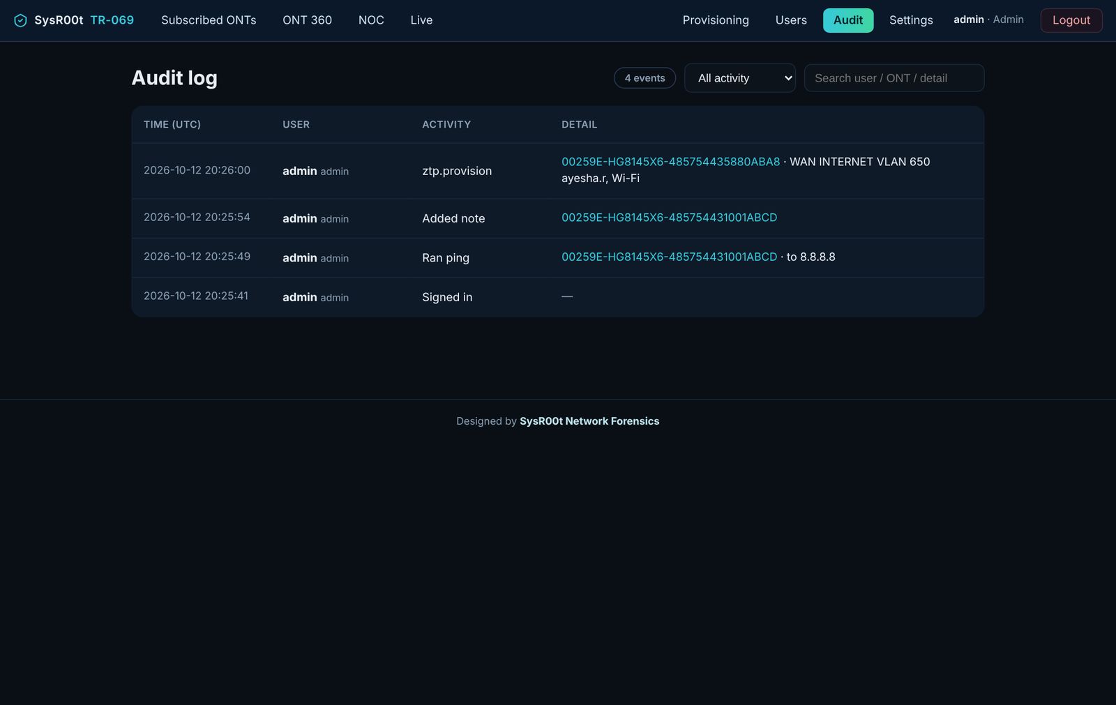 Bulk actions & audit log